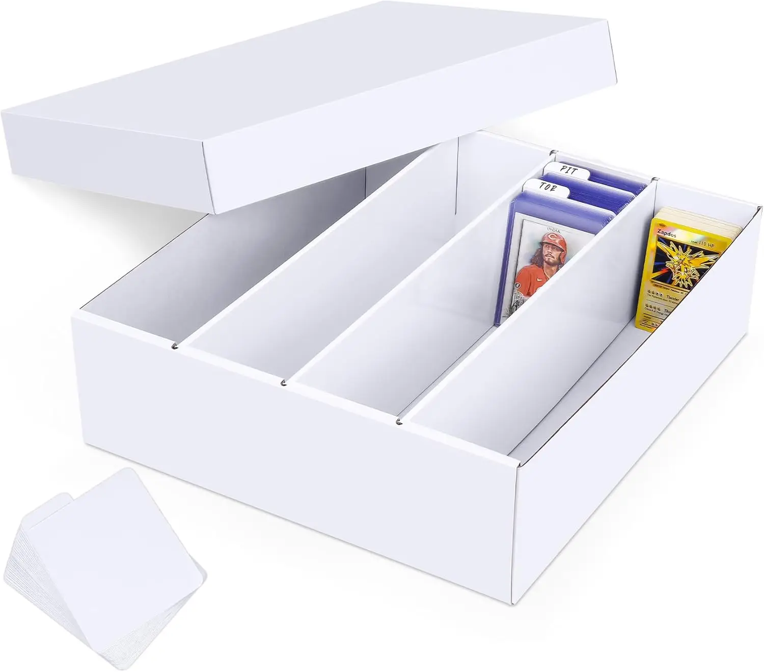 

3200 Count Trading Card Storage Box with Dividers for Sports, TCG, MTG - Durable & Waterproof