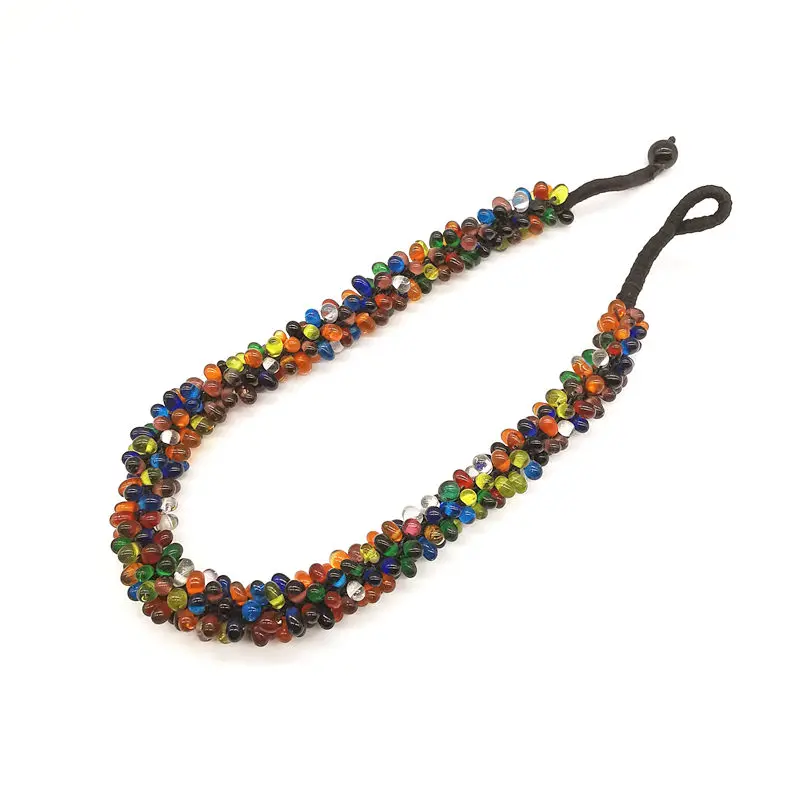 TNL343 Nepal Colorful Lampwork Glass Beaded Necklace for Girls