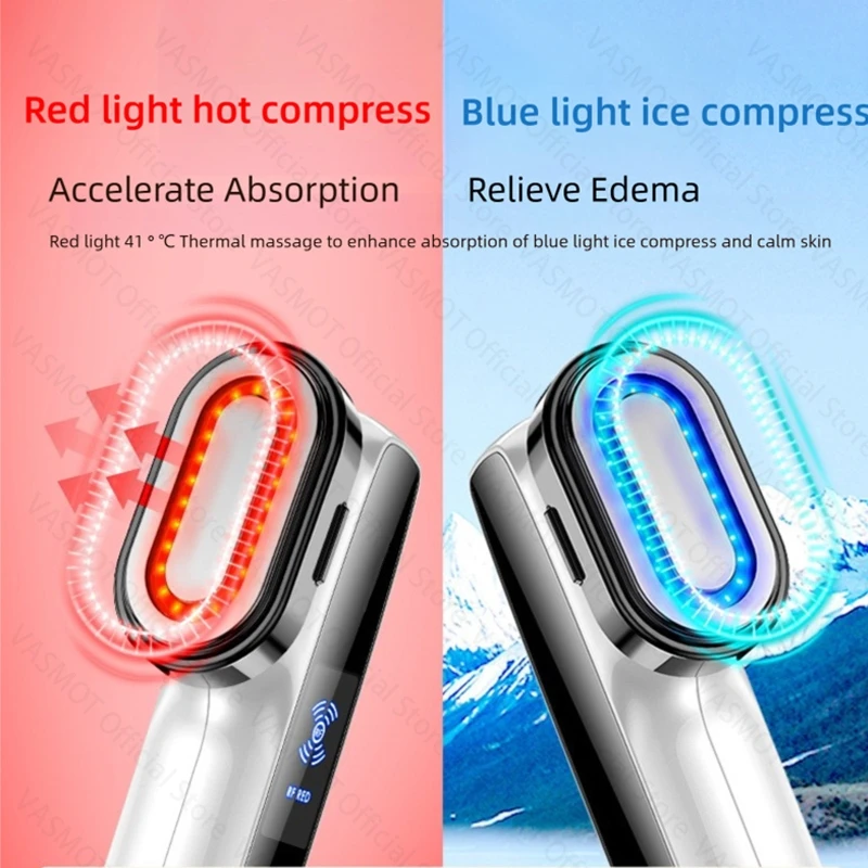 RF Radiofrequentie Schoonheidsapparaat EMS Microstroom Huid Lifting Draai Anti-rimpel Huidverzorging Rood Blauw Licht Thuis Gezicht Massager