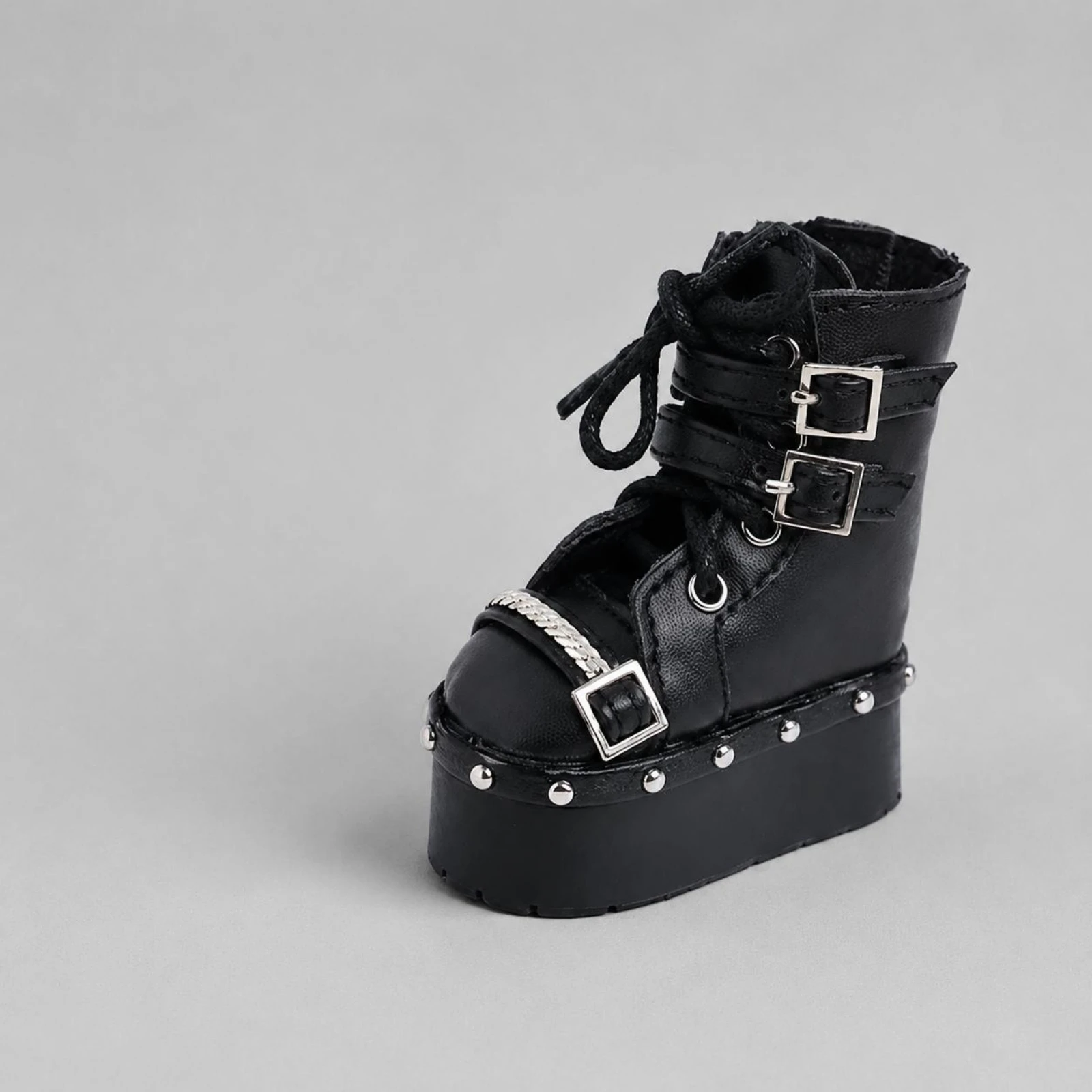 BJD Boots Metal Stud Trim BJD Shoes Lace-up Doll Shoes PU Material view 5