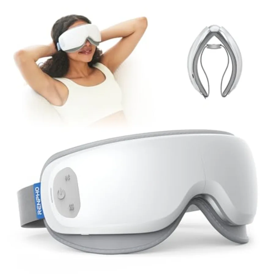 

Ultra-Quiet Eye Massager with Heat Lightweight Eye Mask for Migraines FSA Eligible HSA Face Massager for Dry Eyes Relax Reduce