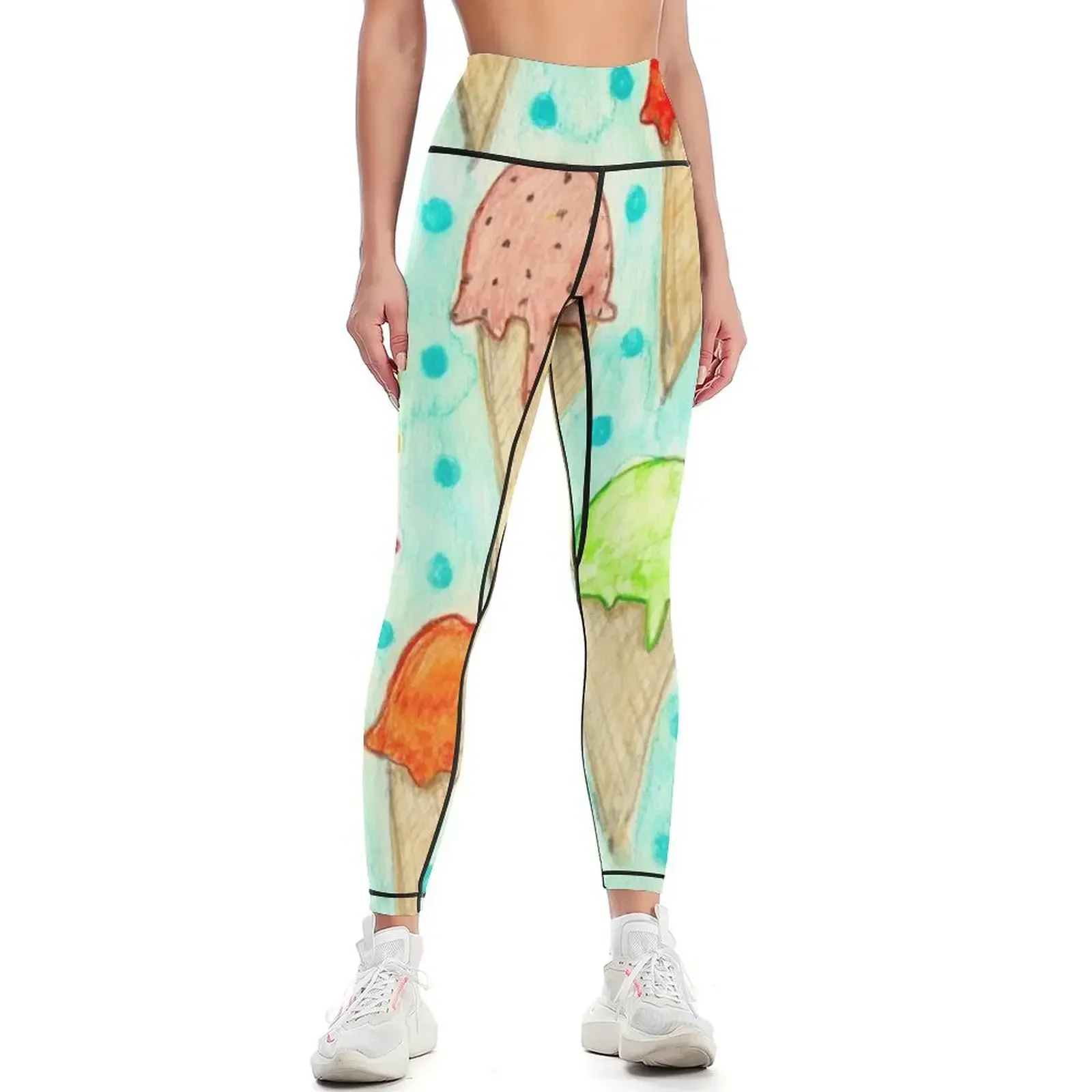 

Ice Cream Cones Leggings Fitness clothing Women's pants Female legging pants push up fitness Womens Leggings