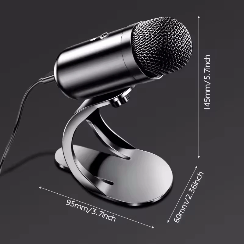 USB Wired Professional Condenser Microphone Mic For PC Laptop Computer Gaming Mini Accessories Karaoke Sound Home Room Kit Gamer