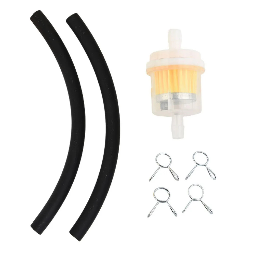 범용 연료 가솔린 인라인 필터 및 호스 파이프 라인 및 클립, 미니 모토 더트 바이크, 47cc 및 49cc 용, 호스 및 클립 포함 1 X Fliter 