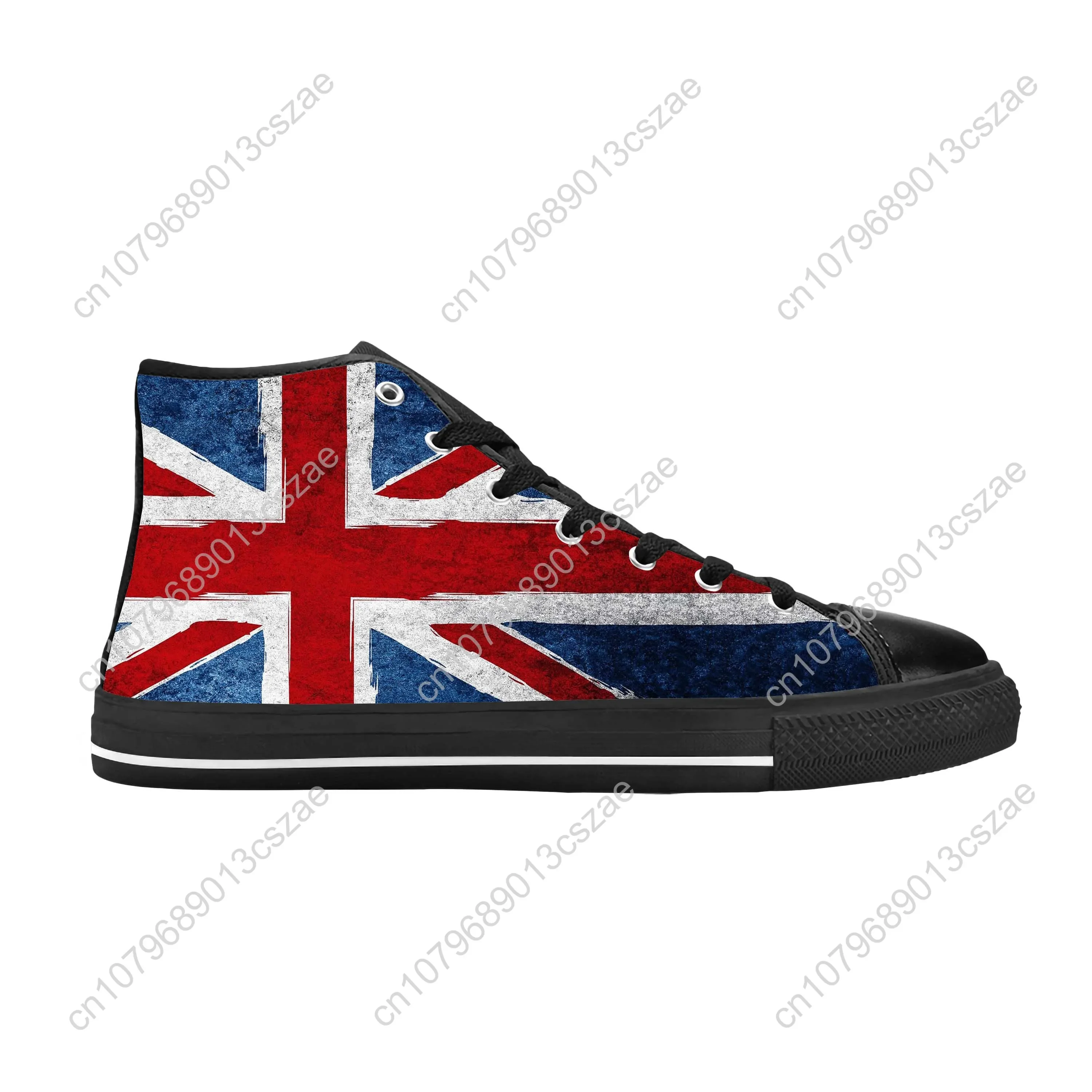 UK England Union Jack British Great Britain Flag Casual Cloth Shoes High Top Comfortable Breathable 3D Print Men Women Sneakers