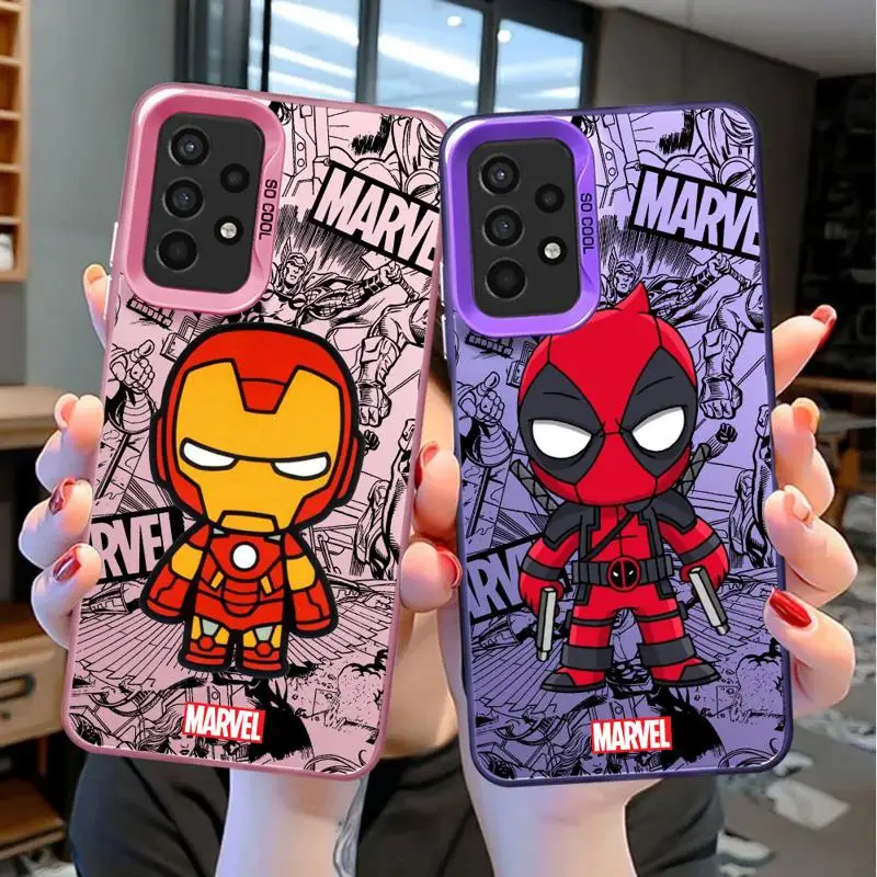 Cartoon Marvel Ironman Deadpool Phone Case for OPPO Realme 8 8i 9i 10 11 Pro 5G C15 C20 C21Y C31 C35 C53 C55 A15 Hard PC Cover