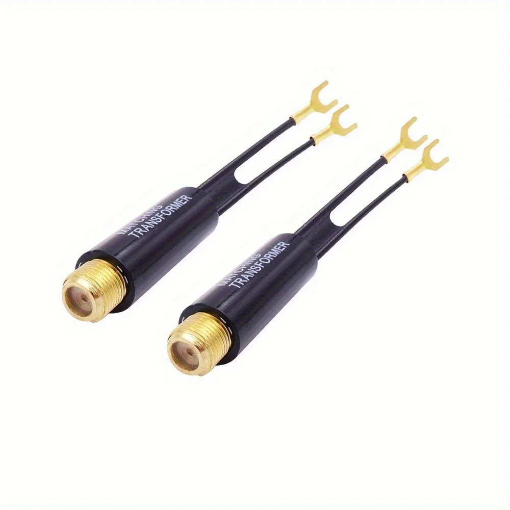 

75 Ohm to 300 Ohm UHF/VHF/FM Matching Transformer Adapter Converter with F Type Female Plug Jack Coaxial Connector