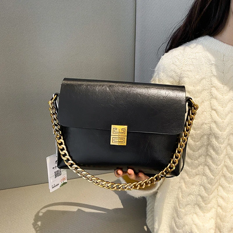 حقيبة كتف جلدية مصممة شهيرة للنساء حقائب يد كلاسيكية أنيقة #4