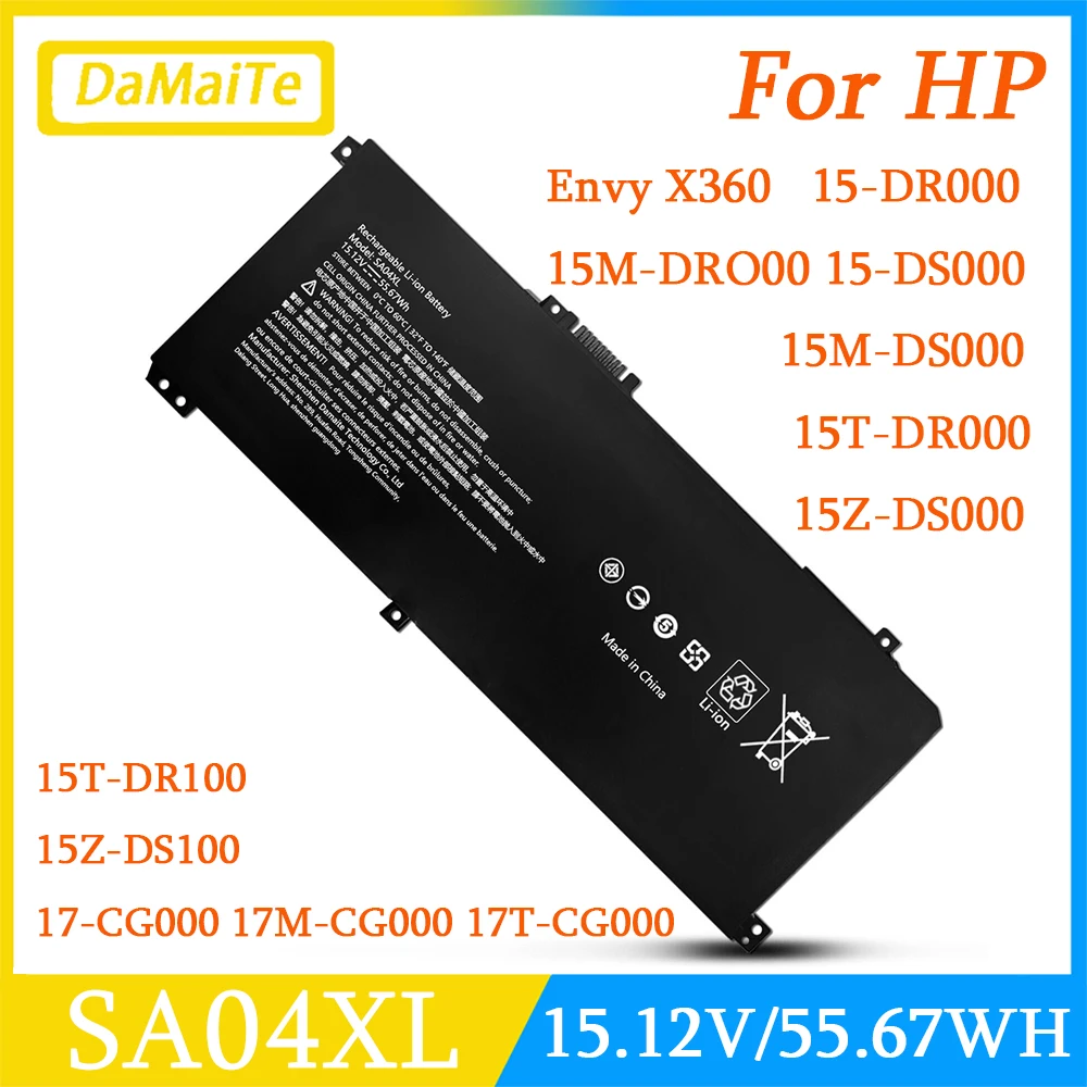 SA04XL Laptop Battery For HP Envy X360 15-DR 15-DR0010TX Series HSTNN-OB1F HSTNN-OB1G HSTNN-UB7U L43248-541 L43248-AC1