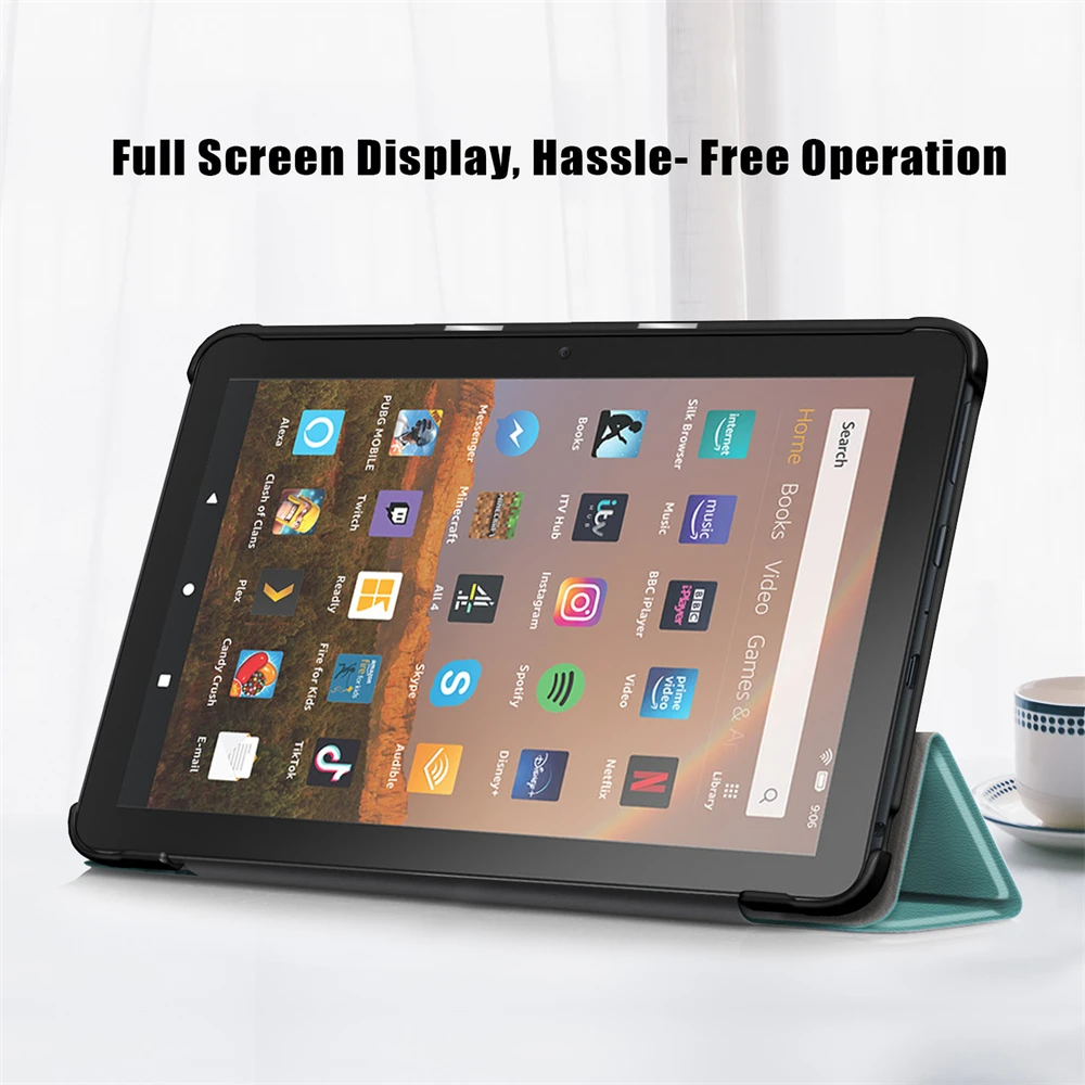 For Amazon Fire HD 8 HD8 Plus 2022 Case 12th Gen Trifold Magnetic Smart Tablet Cover Funda for Kindle Fire HD 8 2020 Case 8 inch