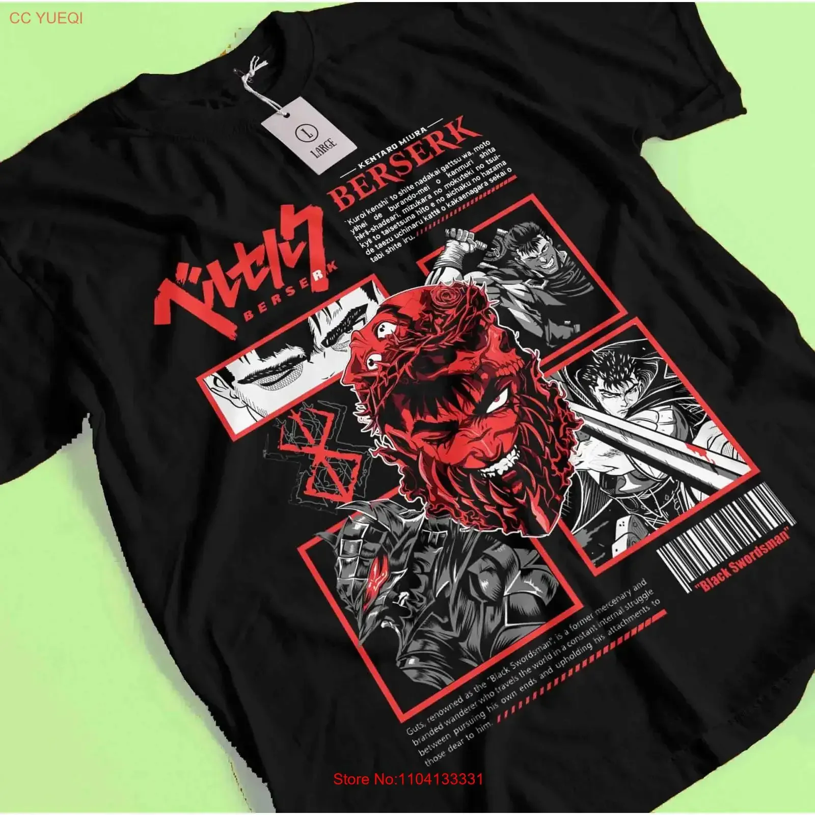 Berserk T Shirt Japanese Anime Guts Manga Casca vintage Washed Soft Casual Stylish homme Breathable designer clothes Stretched