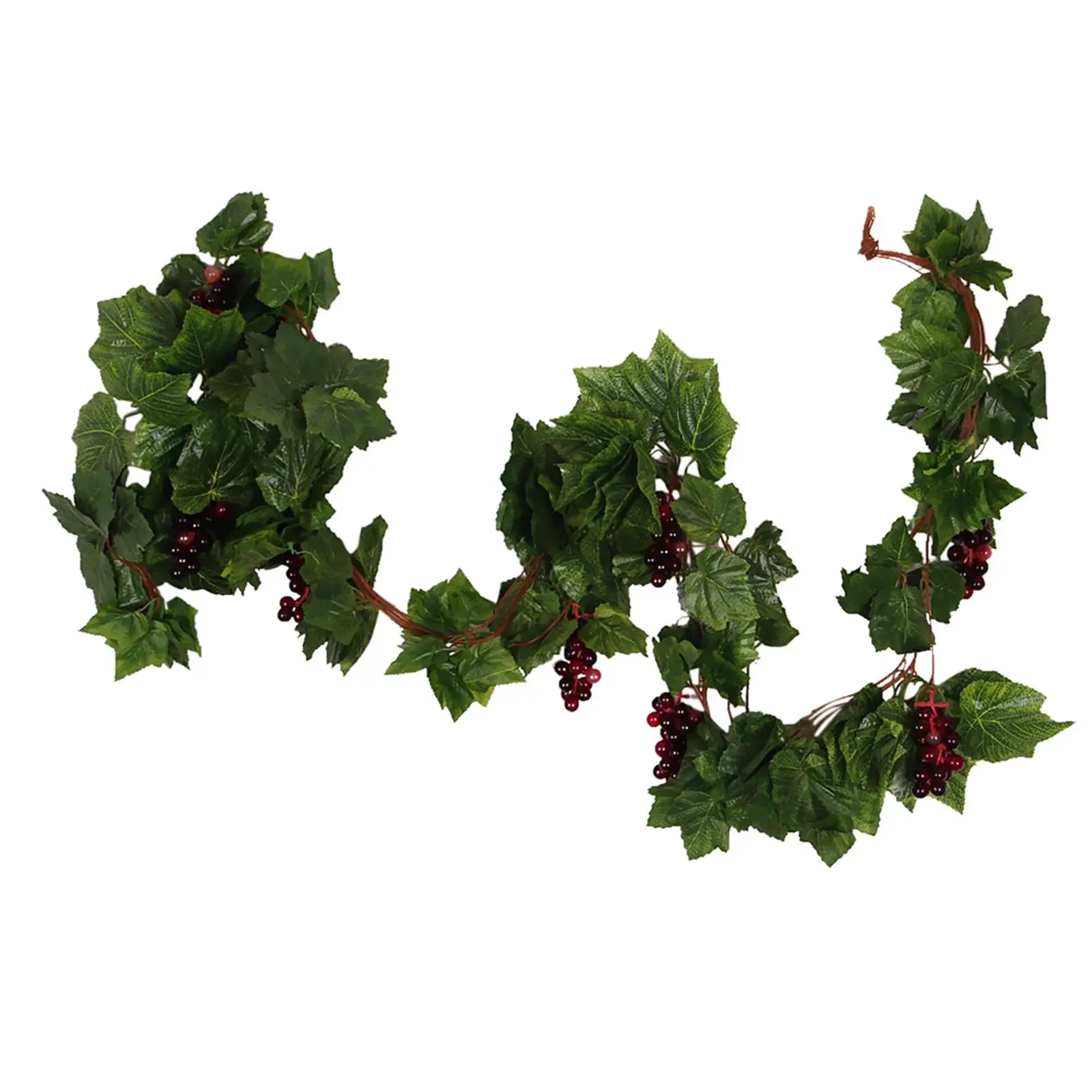 

Plastic Grape Vine Artificial Leaves Silk Fruit Rattan Hanging Decoration Simulation Greenery for Home Party Garden