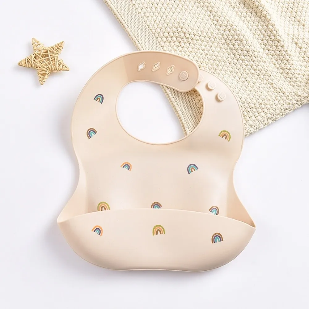 

New Silicone Baby Eating Bib Adjustable Strape Lightweight Infant Bibs Waterproof Newborn Feeding Cloth Daily Use