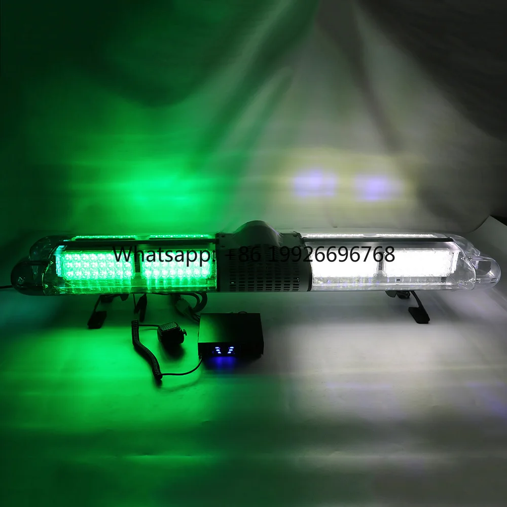 

New Full Size 47\" 120CM 108W 12V/24V Green White Strobe LED Emergency Light Bars Warning Flash Light Bar for Charger Wrangler
