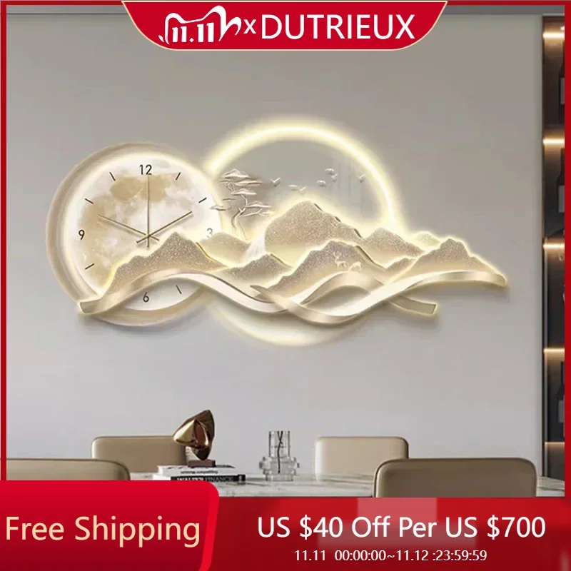 

Chinese Style Bedrooms Wall Clocks Kitchen Modern Alarm Nordic Big Size Art Mural Wall Watch Luxury Duvar Saati Room Decorations