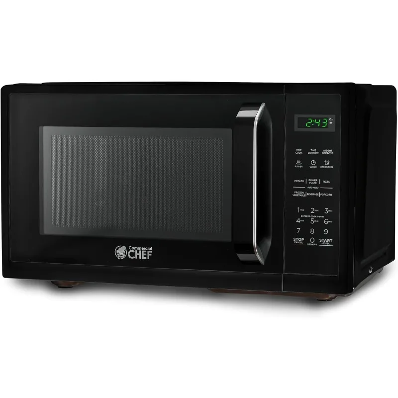 0.9 Cubic Foot,10 Power Levels, with Grip Handle, 900W Countertop Microwave with Digital Display, Door Lock and Kitchen Timer