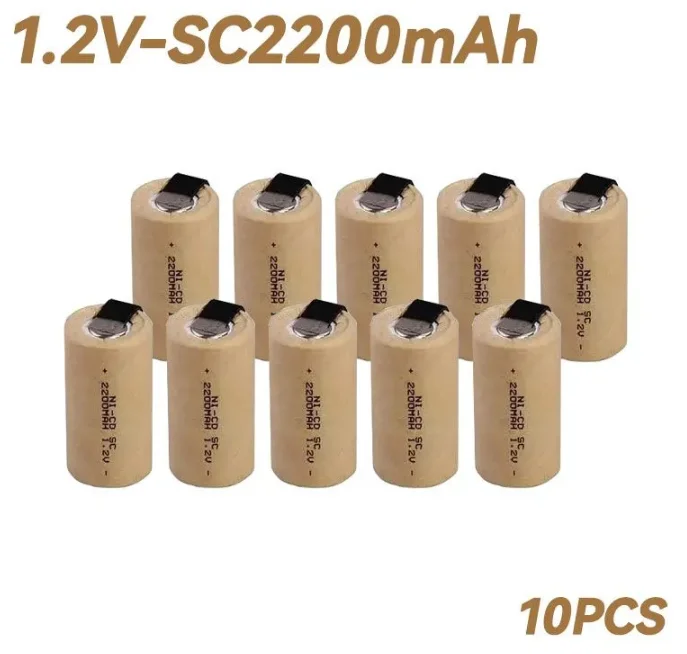 

Аккумулятор 1.2V 2200mAh SC NI-CD с никелевой пластиной для ручной дрели, электроинструмента, перезаряжаемая батарея 1.2V