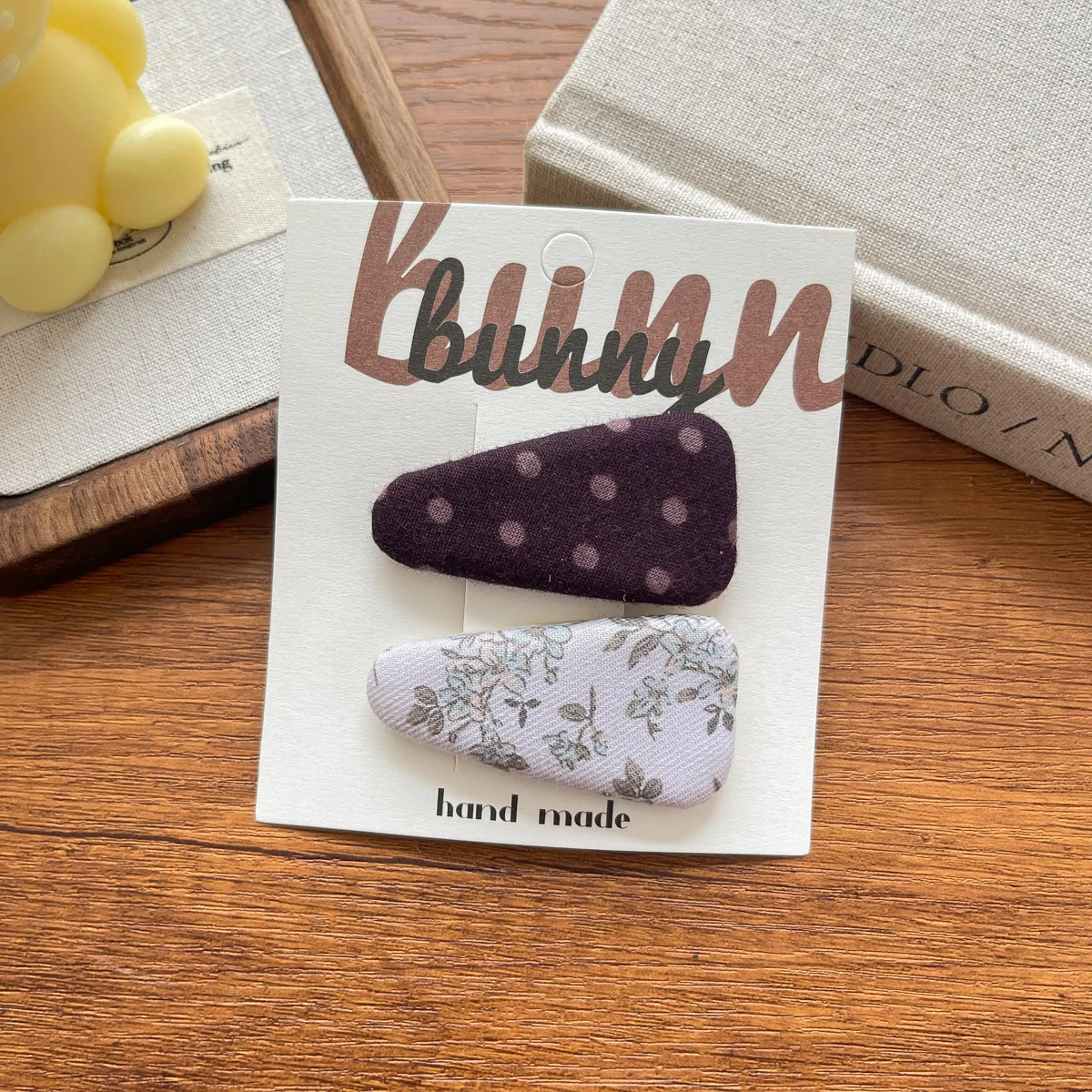 

2pcs Sweet Cute Fabric Floral Grid Dotted Triangle BB Clip Children Fashion Versatile Bangs Hairpin Little Girl Hair Accessories