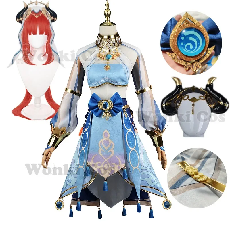 Nylon game Nilou cosplay costume dress red hair dancer dress impact Sumeru Nilou costumes dress