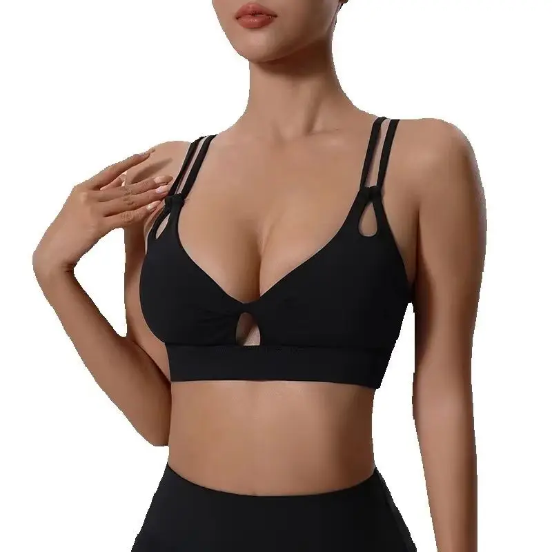 

Women Sports Bra Solid Color cross Back Soft Fitness Top Gym Sexy Yoga Tank Top Athletic Tight Workout With Chest Pad Training