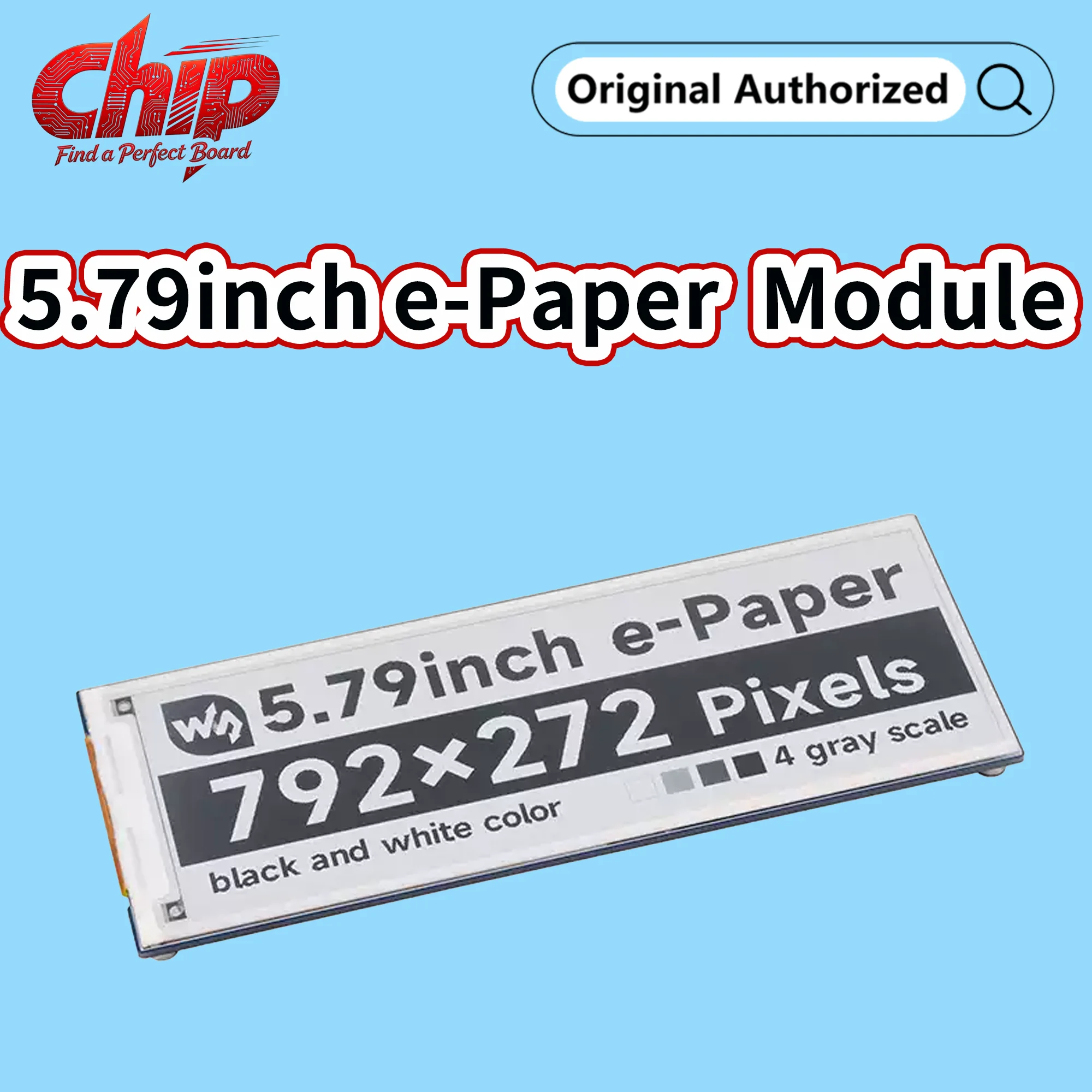 Waveshare 5.79inch E-Paper Display Module E-ink 792x272 Display Black/White SPI Interface for Raspberry Pi/Jetson Series