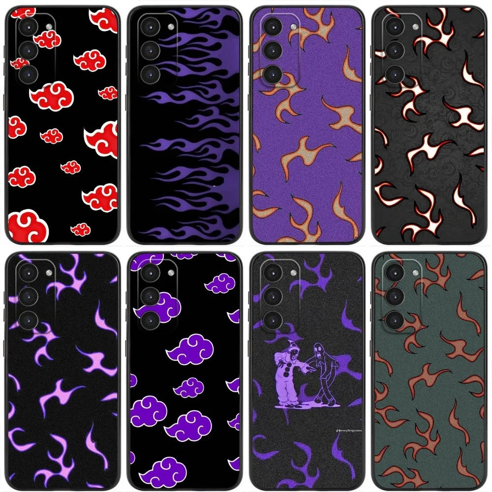 

Flame recolored Phone Case For Samsung Galaxy A20,A21s,A22,A31,A32,A52,A53,A72,73,A80,A91 Soft Liquid Silicone Black Cover