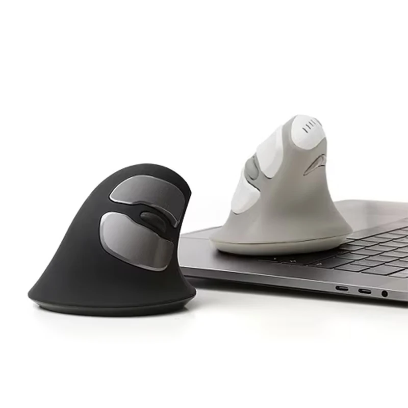 Iriver Eqwear-Ev3 (أسود/أبيض) ماوس عمودي لاسلكي صامت بتقنية البلوتوث