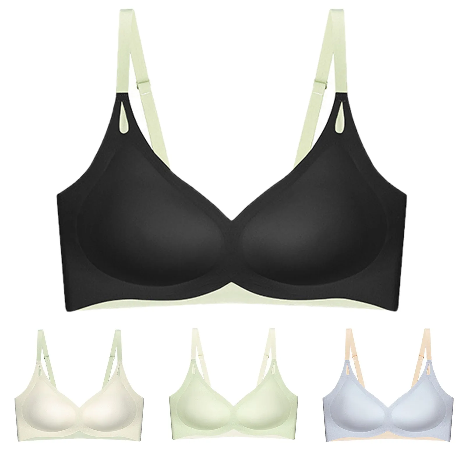 Women's Summer Comfortable Sexy Traceless Anti Drop Chest No Steel Womens Sports Bra Large Bra Sports Bra Non Removable Pads