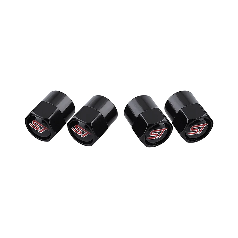 4-piece ST Valve Cap Aluminum Alloy Valve Stem Valve Cap Automotive Universal Accessory Anti-theft Valve Cap Car Accessories