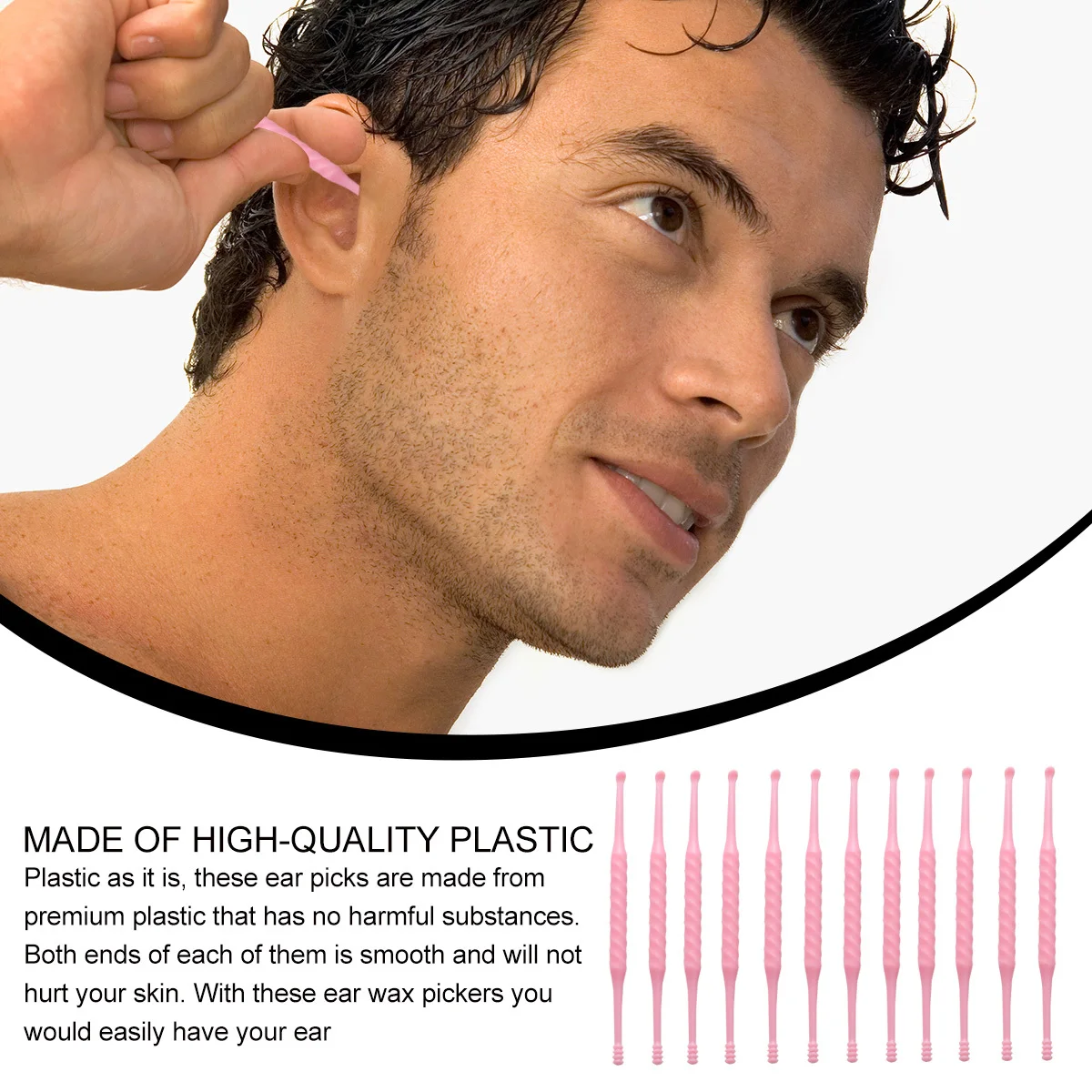 

20Pcs Double End Disposable Plastic Ear Wax Picker Cleaner Portable Lightweight Tool for Home and Salon