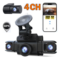 Car Dash Cam 4 Channel Black Box With GPS WIFI 4*1080P HD Front Driving Camera Left Right Rear Night Vision 24H Parking Monitor