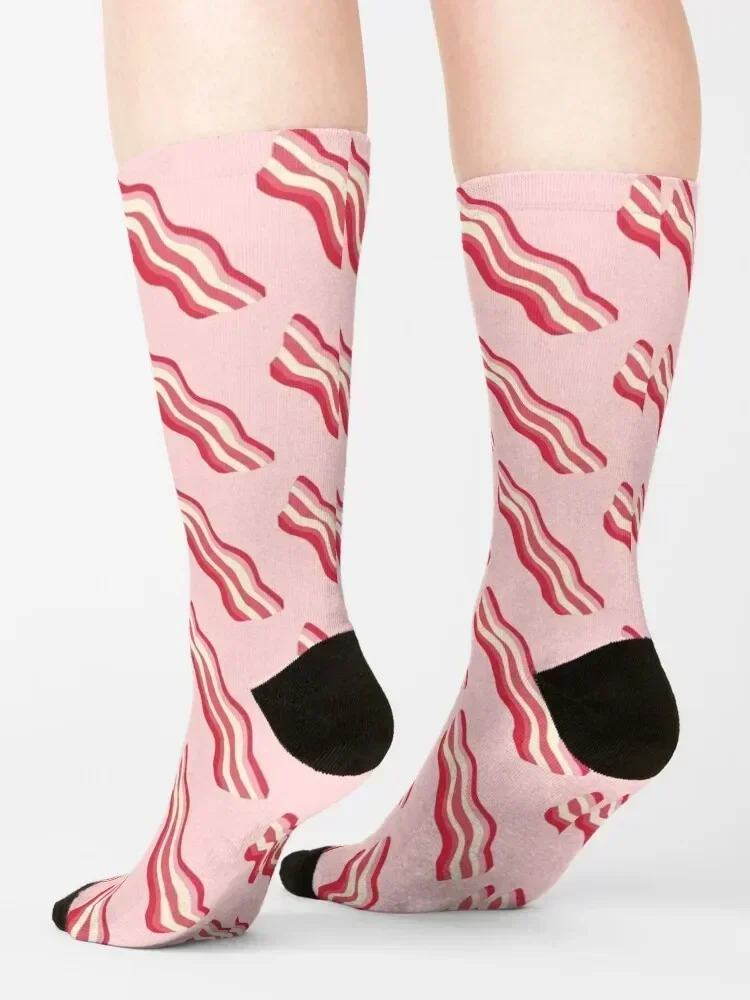Bacon Lovers! (PINK) Socks anime winter gifts Crossfit funny gifts Men Socks Women's