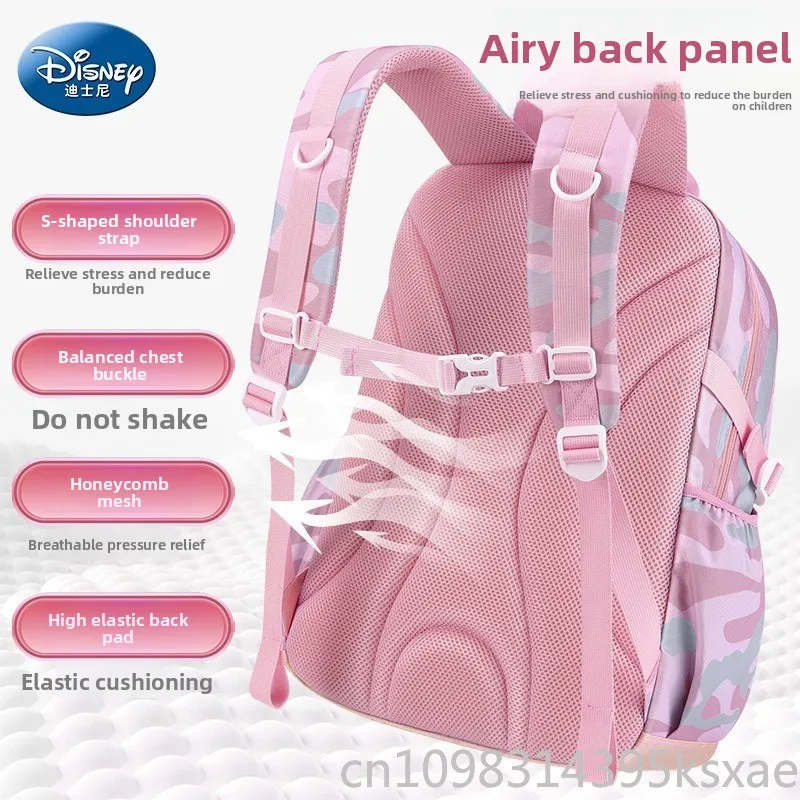 Disney Girls School Backpack Lightweight Supportive with Padded Straps and Multiple Compartments for Elementary School Students