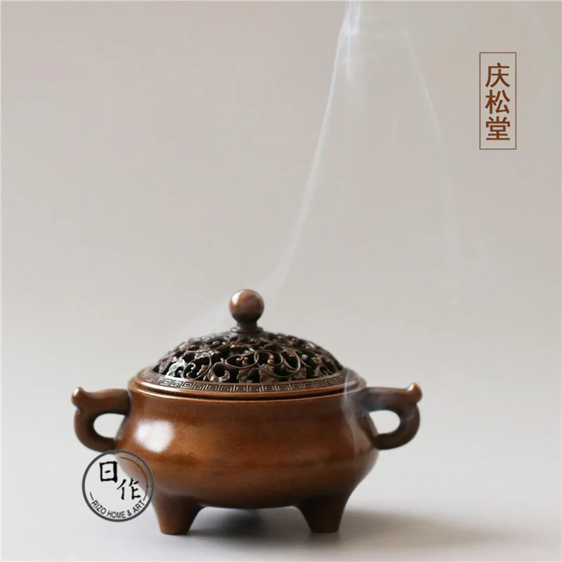 Hu Qingsong Red Copper Incense Coil Burner Grass Dragon Ear Incense Burner Tower Incense Burner