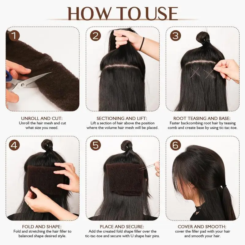 New Incremental Hair Volume Sponge With U Shape Hair Clip Hair Pads Invisible Volume Styling Tool Seamless Foam Padding Tool