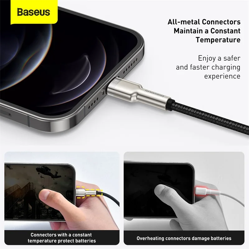 Baseus Cafule Series Metal Data Cable USB For IPhone 2.4A Or Type-C to IPhone PD 20W