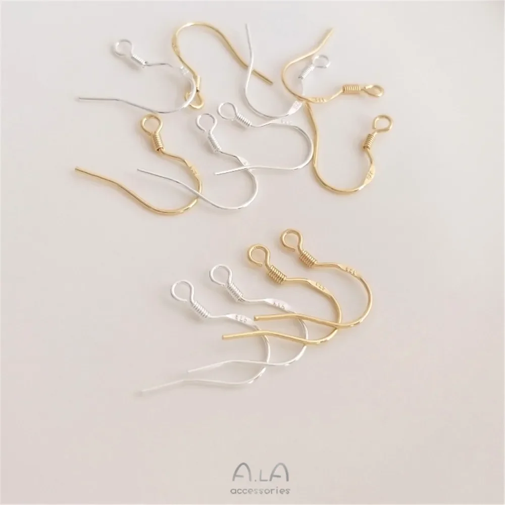 925 steel seal 14K gold spring earring hook DIY earring accessories basic accessories gold silver earring hook material