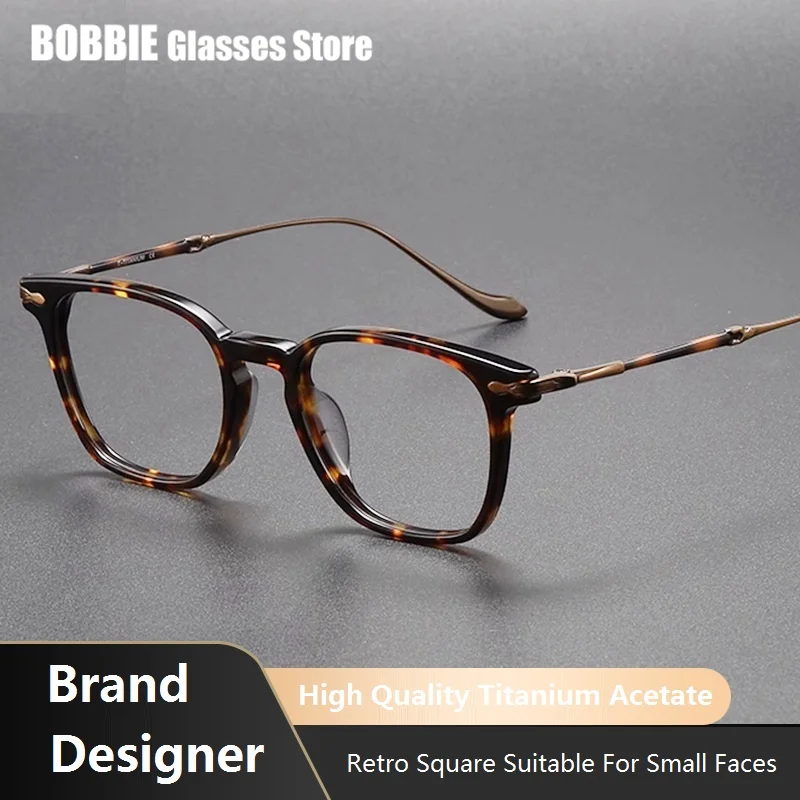 

Japanese Retro Acetate Men Women Glasses Frame Square Reading Myopia Prescription Blue Anti Light Eyeglasses Simple Fashion New