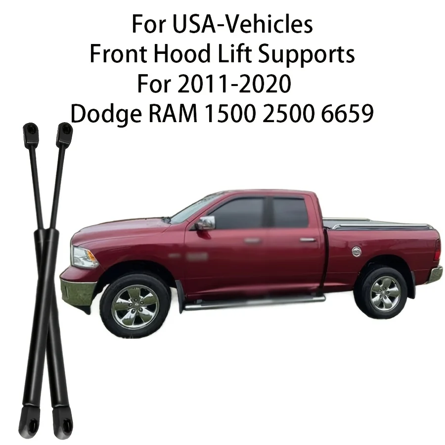 O elevador dianteiro do capô de 2 pces suporta suportes de choques a gás para ram 1500 2500 2011-2020 6659