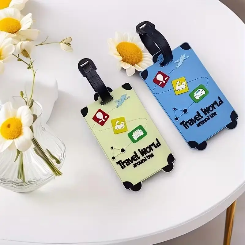 New Soft Rubber Luggage Tag Anti-lost Writing Logistics Identification Boarding Pass Suitcase Name Tag Silicone Luggage Tag