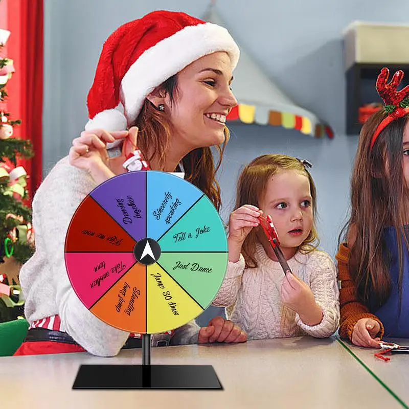 Prize Wheel Dry Erase Spin Wheel Spinner Game Color Roulette Wheel Heavy Duty Editable Spin Wheel ForPrizes Tabletop Prize Wheel