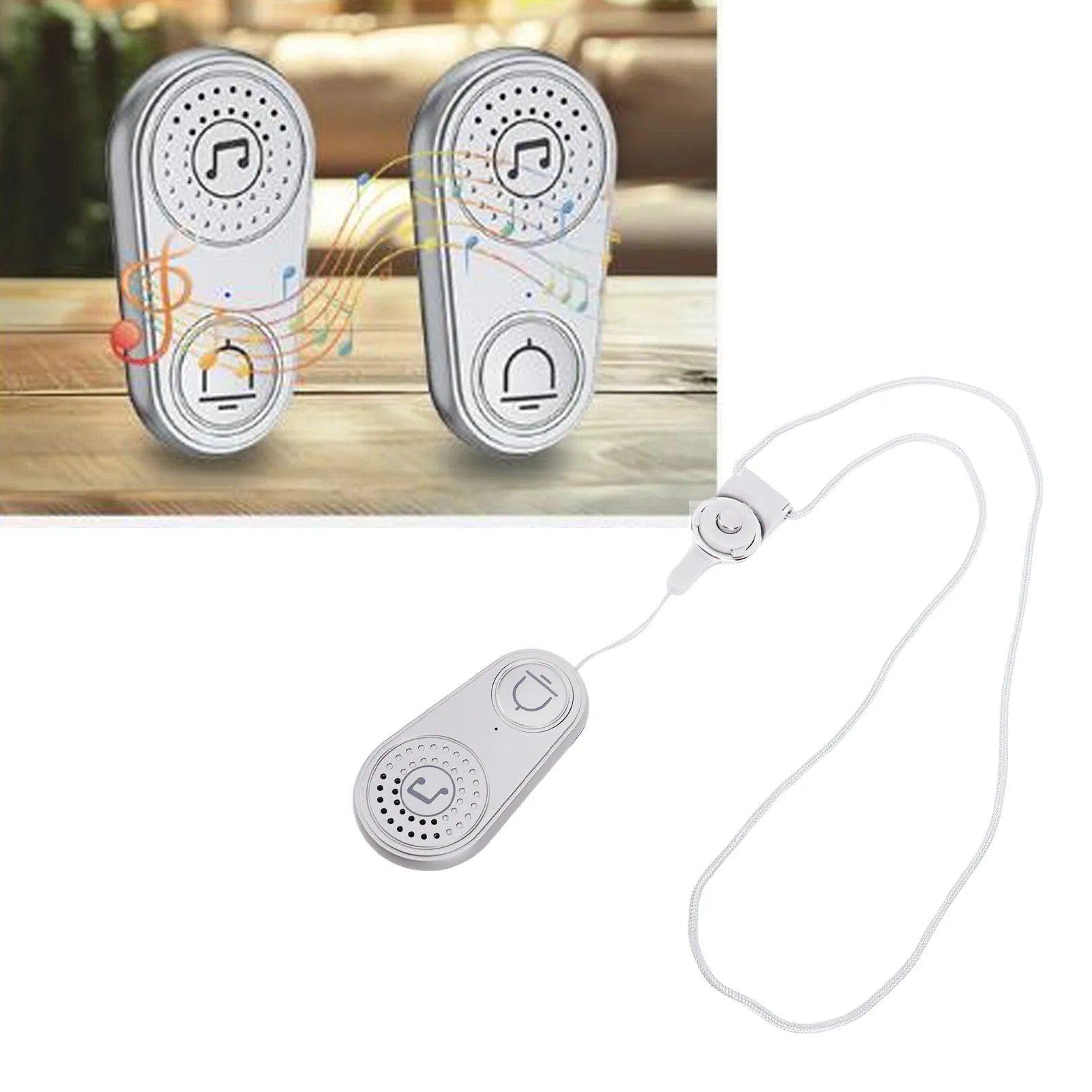 Wireless Two Way Pager for Caregiver Portable Emergency Home Elderly Kids 105dB Maximum Volume