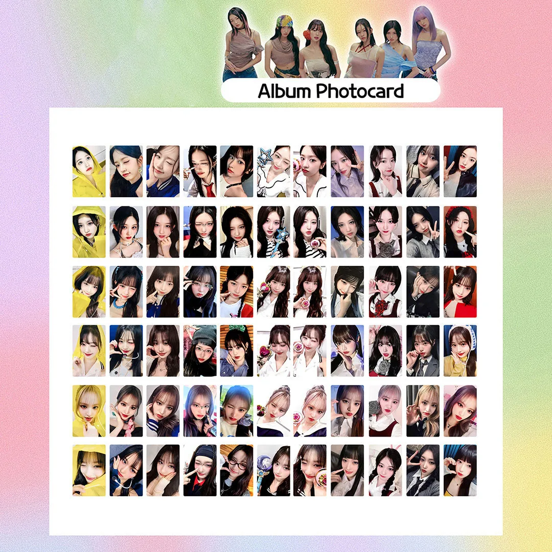 6Pcs/Set KPOP Wonyoung Leeseo 2nd New Album Photocards List Rei Yujin Gaeul Liz Cute Selfie Two Sides Lomo Cards Fans Gifts