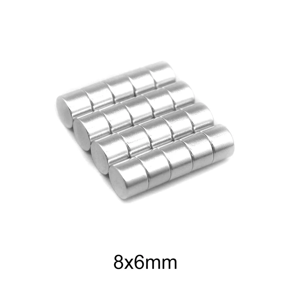 8x6 Strong Cylinder Magnet Round Neodymium Magnets 8mm X 6mm For Home Refrigerators, Offices DIY 8*6 8x6mm