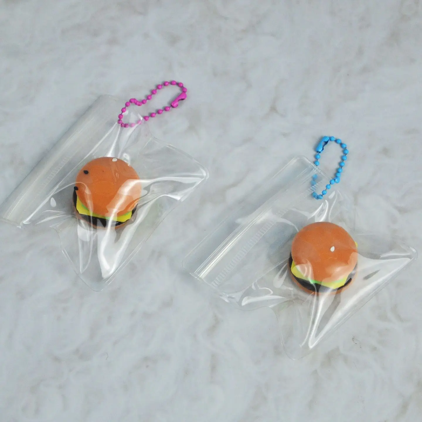 8cm Mini Burger Squeeze Stress Relief Keychain Toy, Slow Rebound, Realistic Food, Funny and Interesting Doll, Gift for Friends view 6