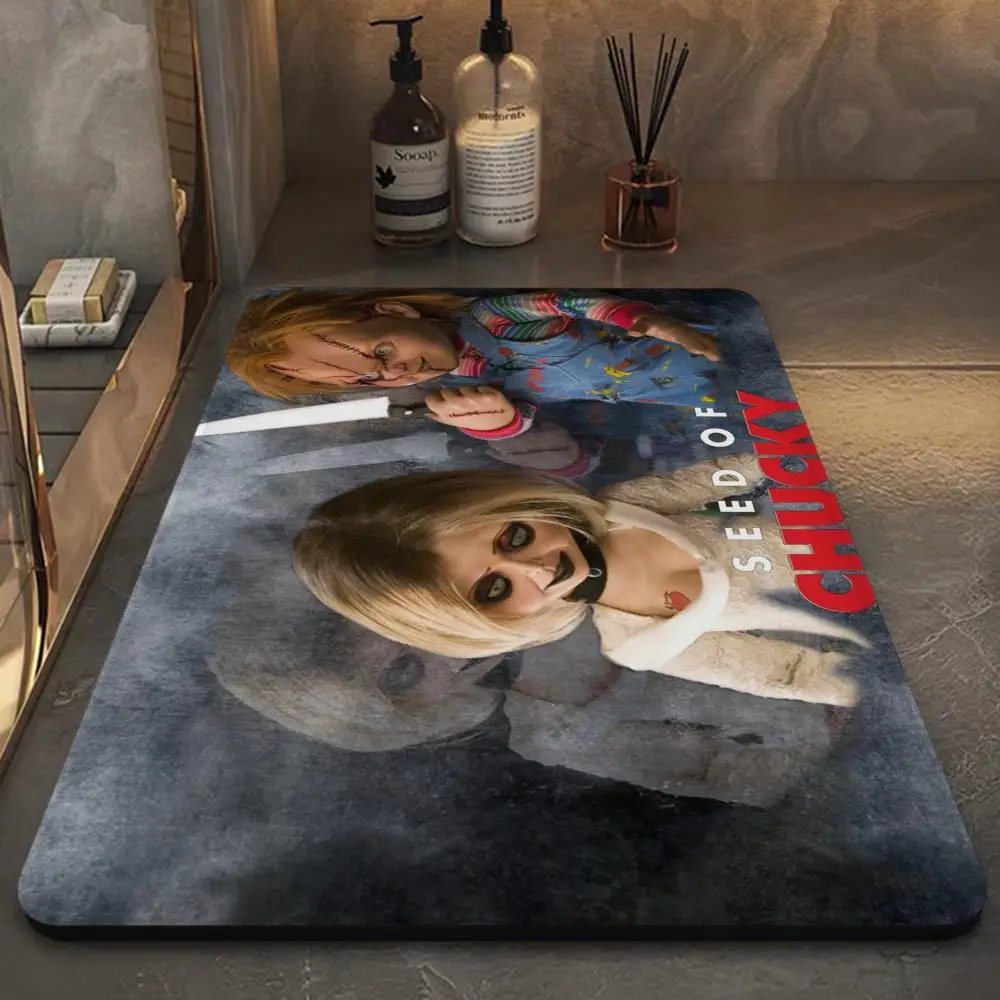 Horror Doll Chucky Floor Mat Bathroom Mat Kids Room Bedroom Decoration Balcony Anti-Slip Doormat Living Room Welcome Rug