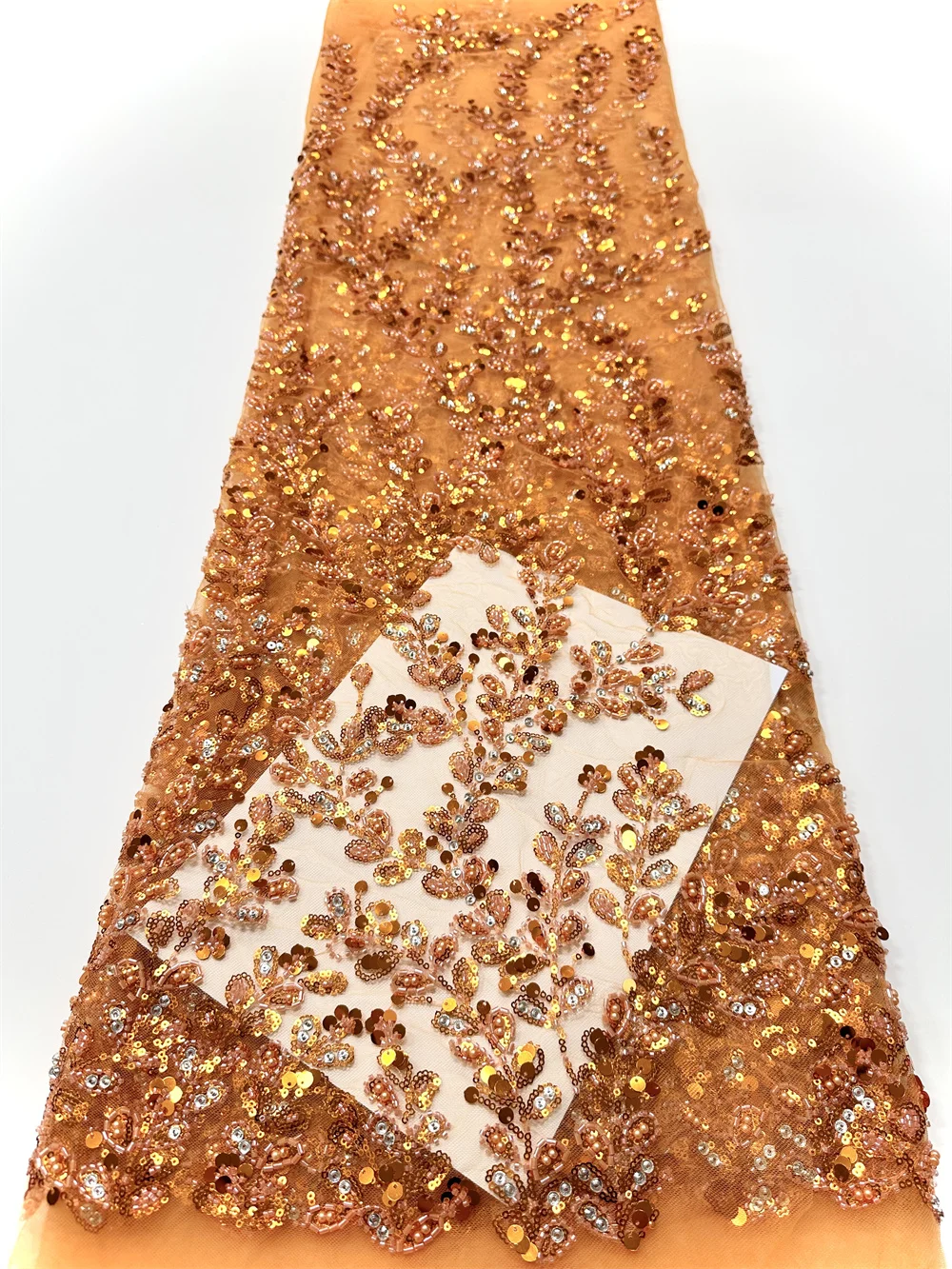 

2026 Latest Austria Best Quality Elegant Soft Mesh Sequined lace with Beads Fabric For Wedding Evening Dress Sew Party Season