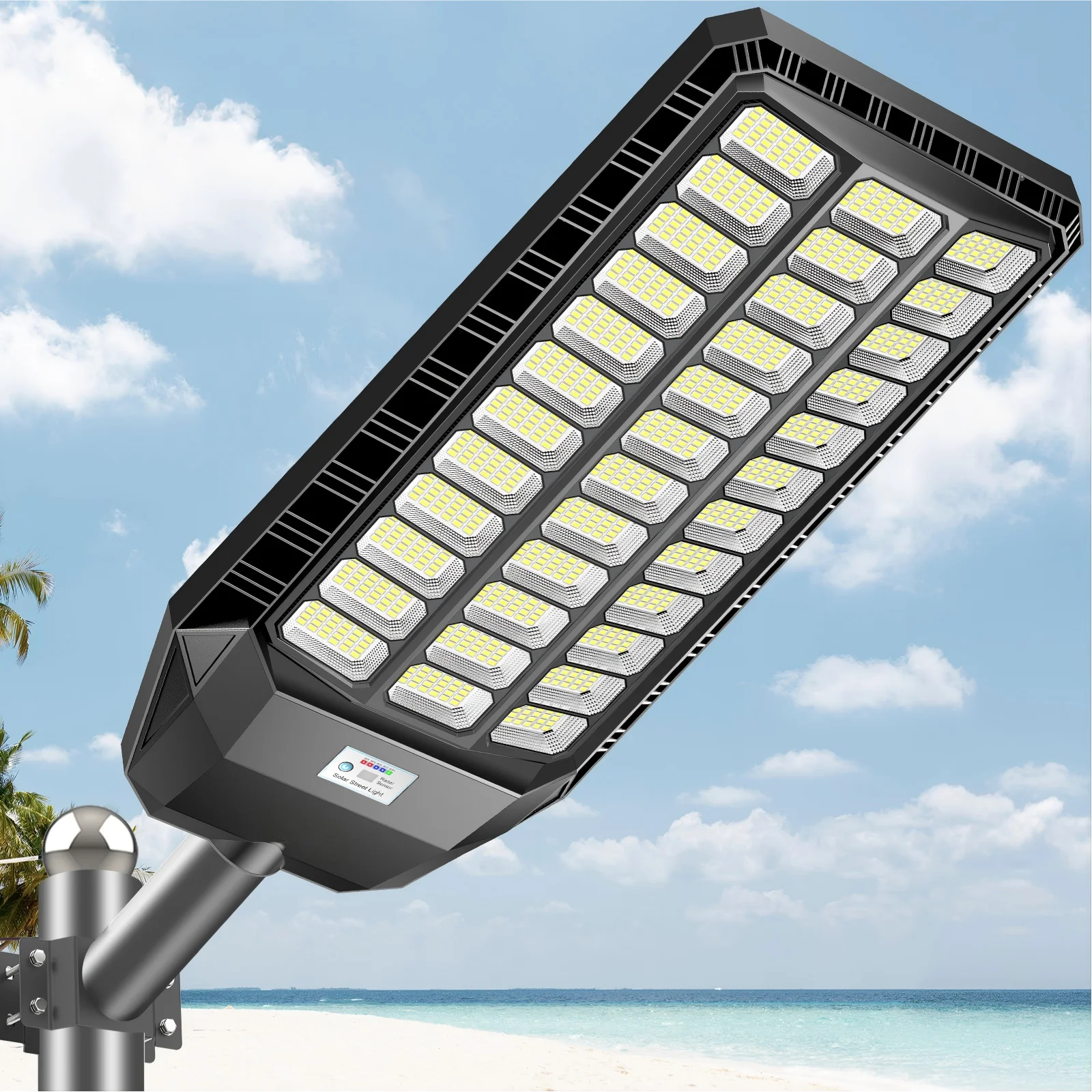 Übergroße, ultrahelle Solar-Straßenleuchten, 9000 W, keine Verkabelung, Solar-LED-Sicherheitsleuchte, 30000 mAh, Bewegungssensor, Fernbedienung, IP67, wasserdichte Außenleuchte für Garten, Garage, Hof