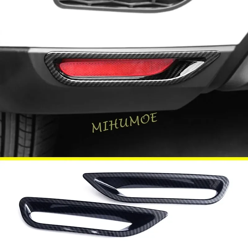 For Mitsubishi Outlander Sport ASX 2020-2023 Exterior Rear Bumper Fog Light Trim Carbon Fiber Cover Car Styling