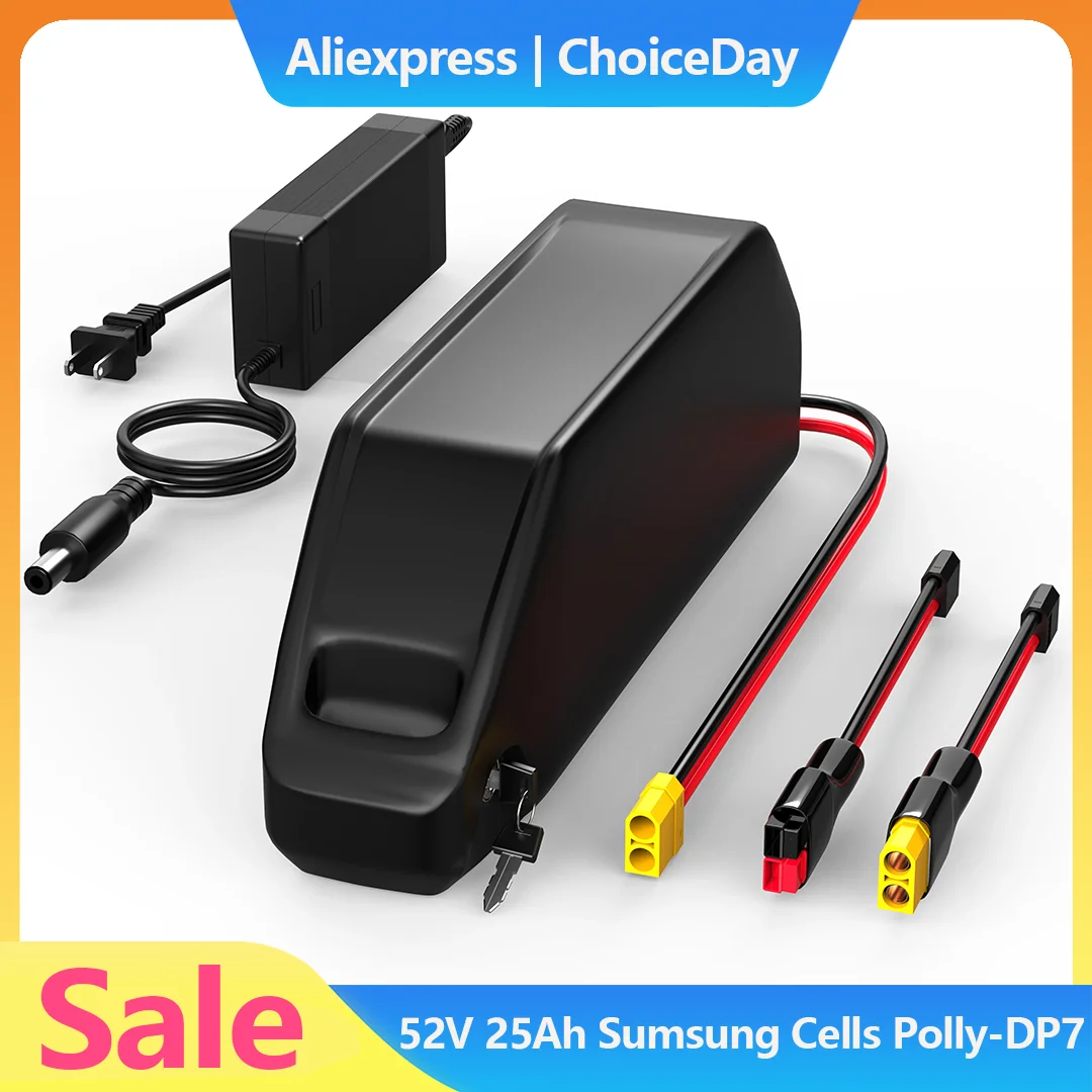 

Hailong EBike Battery 52V 25Ah with 50A BMS SamSung 21700 50G Cells Lithium Electric Bicycles Battery for 100W-2500W & Charger